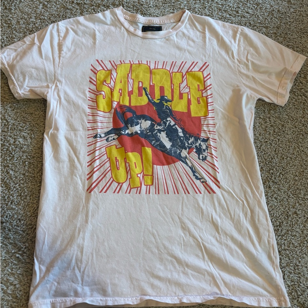 Saddle Up Graphic Tee in White